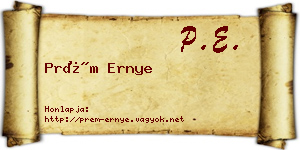 Prém Ernye névjegykártya